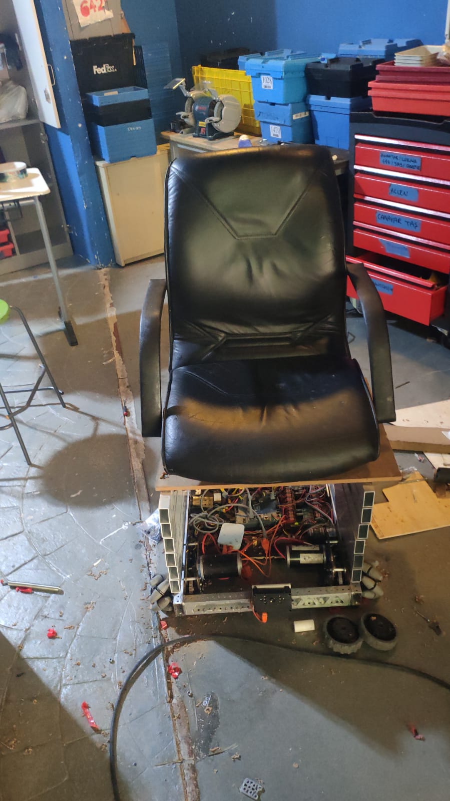 TASIYICI wheelchair in workshop during building process